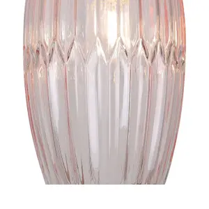 First Choice Lighting Facet Antique Brass with Pink Faceted Glass Pendant Shade