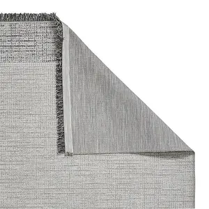 Plaid Flat Weave Easy Clean Rug - Silver - 160x220