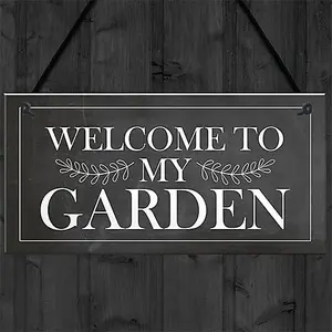 Red Ocean Garden Sign Novelty WELCOME Sign Hanging Plaque Summer House Sign Garden Shed Friendship Gift