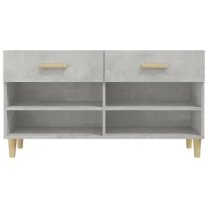 Berkfield Shoe Cabinet Concrete Grey 102x35x55 cm Engineered Wood