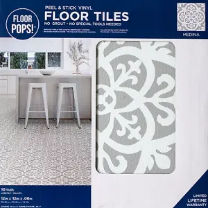 Floor Pops Medina Self Adhesive Vinyl Floor Tiles Pack of 10 (0.93sqm)