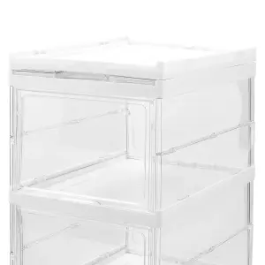 6-Tier Stackable Plastic Box Transparent Shoe Storage Box