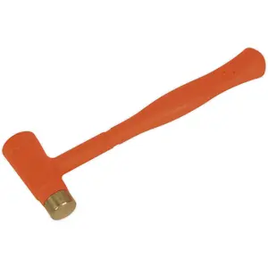 1.5lb Brass Faced Dead Blow Hammer with Anti-Rebound Rubber Grip