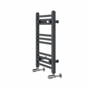 Rinse Modern Bathroom Heated Towel Rail Ladder Radiator 600x400mm Straight for Bathroom Kitchen Anthracite