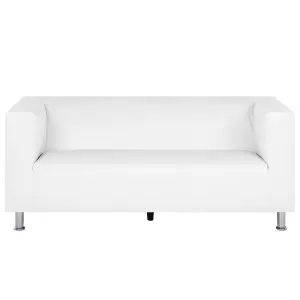 3 Seater Faux Leather Sofa White FLORO