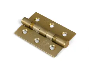 From The Anvil Satin Brass 3" Ball Bearing Butt Hinge (Pair) ss