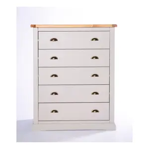 Loreo 5 Drawer Chest of Drawers Brass Cup Handle