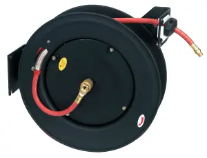 Sealey Retractable Air Hose Steel Reel 20mtr 10mm ID Rubber Hose 3/8" BSP SA85