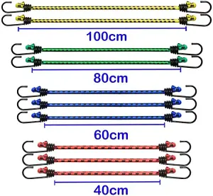 Ram pack of 10 Bungee Cords With Hooks