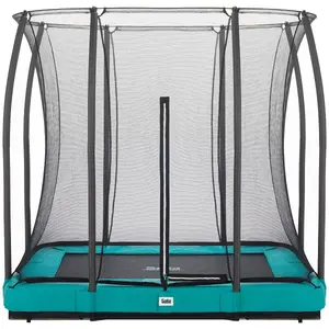 7ft x 5ft Salta Green Rectangular Comfort Edition Inground Trampoline with Enclosure