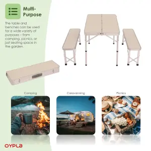 Oypla 3ft Folding Outdoor Camping Kitchen Work Top Table and Benches