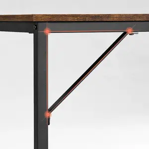 Jana Desk Rustic Brown/Black / 76cm H x 140cm W x 60cm D