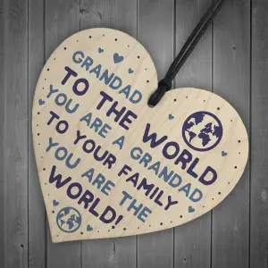 Fathers Day Gifts For Grandad Dad Wood Heart Birthday Gift Thank You Gift