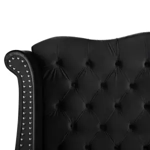 Velvet EU Super King Size Bed Black AYETTE