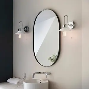 Luminosa Fiumicino Bathroom Metal Wall Lamp, Chrome Plate, Gloss White, IP44