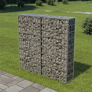 Berkfield Gabion Wall with Covers Galvanised Steel 100x20x100 cm