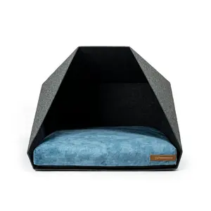 Polyester Pet Bed Dark Grey/Blue