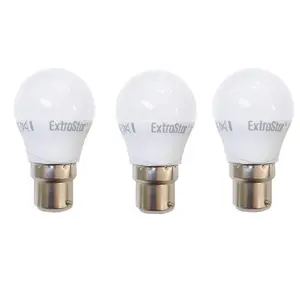 Extrastar 5W LED Ball Bulb B22 Day Light 6500K (pack of 3)