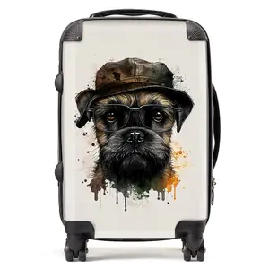 Border Terrier Dog Splashart Suitcase - Cabin