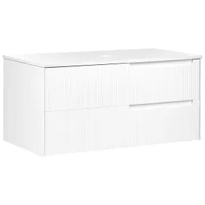 Bathroom Wall Mounted Cabinet 100 x 52 cm White QUINTELA