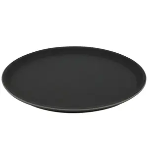 Argon Tableware - Round Non-Slip Serving Tray - 28cm - Black