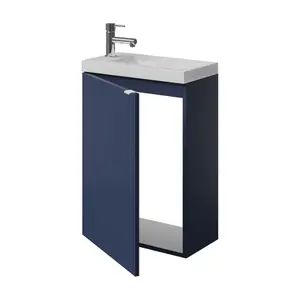 GoodHome Imandra Matt Blue Single Wall-mounted Bathroom Cloakroom unit (H) 550mm (W) 440mm