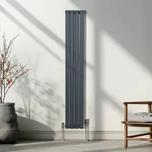 Oval Radiator - 1600 x 240mm - Anthracite