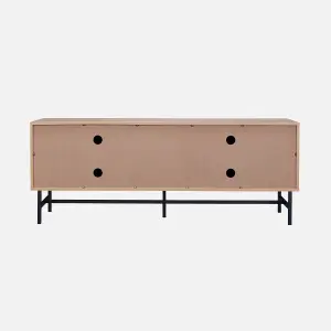 sweeek. 157.5cm TV stand with storage Bazalt Light wood 157.5x39x60 cm