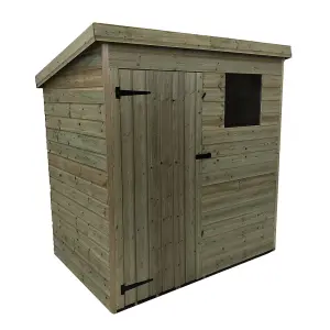 6 x 3 Garden Shed Pressure Treated T&G PENT Wooden Garden Shed - 1 Window + Single Door (6' x 3' / 6ft x 3ft) (6x3)