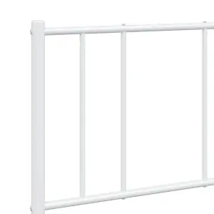 Berkfield Metal Bed Frame with Headboard White 120x190 cm 4FT Small Double