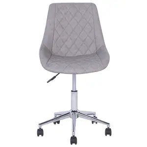 Desk Chair Faux Leather Light Grey MARIBEL