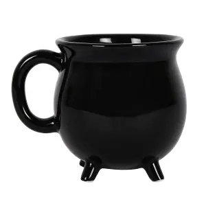 Black Ceramic Cauldron Shaped Halloween Mug