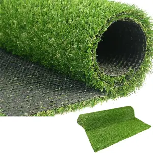 Premium Artificial Grass Turf 25mm Pile Height, High Density Fake Faux Grass Turf, Natural and Realistic Looking Garden (1mx4m)