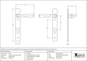 From The Anvil Pewter Narrow Lever Espag. Lock Set