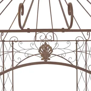 Berkfield Garden Pavilion Antique Brown 400x258x378 cm Iron