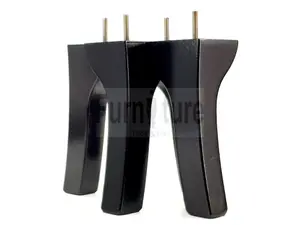 4 Black Solid Wood Furniture Legs Settee Feet 200mm High Sofa Chair Bed M8 SOF3208