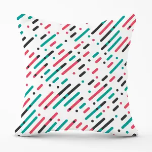 Overlapping Coloured Diagonal Lines Outdoor Cushion 45cm x 45cm