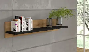 Modern Nuka Wall Shelf in Oak Artisan W1000mm x H190mm x D200mm