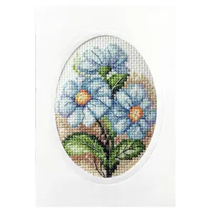 CARD KIT BLUE FOWERS - Cross Stitch Kit: Greetings Card: Blue Flowers - Orchidea