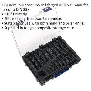 Comprehensive 170 Piece HSS Drill Bit Set - 1mm to 10mm - DIN 338 Quality Assured