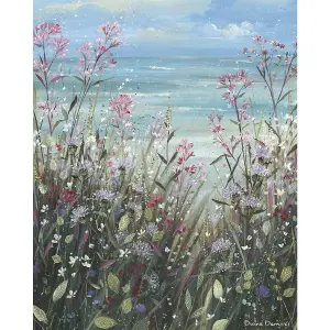 Diane Demirci Coastal Breeze II Canvas Print Blue/Green/Pink (50cm x 40cm)