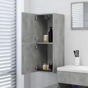 Berkfield Bathroom Cabinet Concrete Grey 30x30x80 cm Engineered Wood