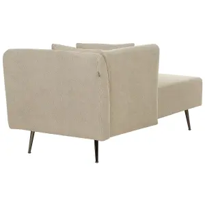 Right Hand Fabric Chaise Lounge Beige RIOM