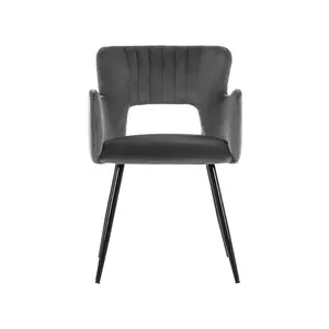 Kirssy Upholstered Dining Chair Dark Grey