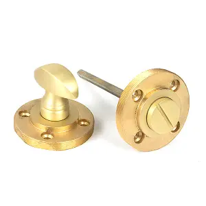 Satin Brass Round Thumbturn Set (Art Deco)