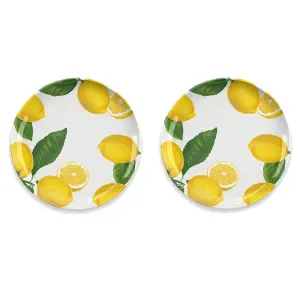 Purely Home Lemon Fresh Melamine Dinner Plates - Set of 2