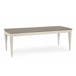 Moira Extendable Solid Wood Base Dining Table Soft Grey / 77cm H x 180cm W x 90cm D