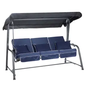 Alfresia Turin Reclining Swing Seat with Navy Blue Luxury Cushions