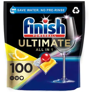 200 x Finish Powerball Quantum Ultimate Lemon Sparkle Dishwasher Tablets