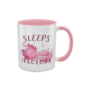 Grindstore Sleeps Axolotl Inner Two Tone Mug White/Pink (One Size)